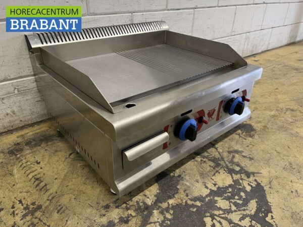 Planche à griller en acier inoxydable Plaque à griller 1/2 nervurée 65.5 cm PROPAAN Horeca – Image 3