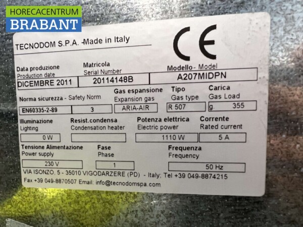 Combinaison réfrigérateur-congélateur Tecnodom en acier inoxydable 700 litres 230V Horeca – Image 7
