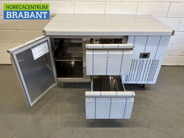 Mercatus en acier inoxydable Etabli réfrigéré 1 porte et 2 tiroirs 132 cm 230V Horeca – Image 4
