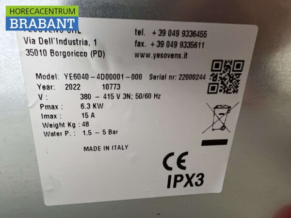 Acier inoxydable Yesovens Essential Four à convection Four à air chaud 60/40 cm 400V Horeca – Image 5