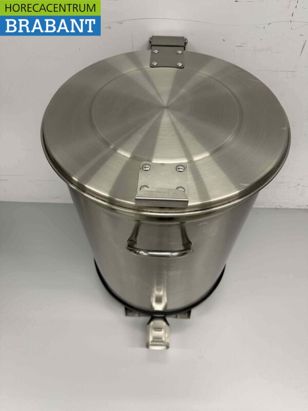 Poubelle en acier inoxydable Poubelle avec commande au pied 100 litres Horeca – Image 2