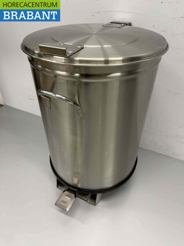 Poubelle en acier inoxydable Poubelle avec commande au pied 100 litres Horeca – Image 4