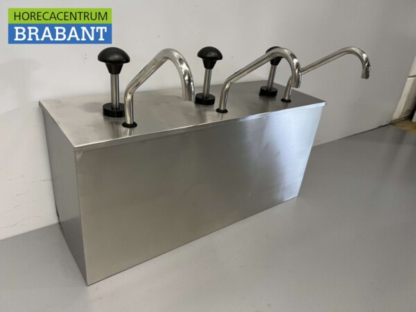 Barre à sauce en acier inoxydable 3 pompes à sauce doubles Distributeur de sauce 3 x 4 litres Horeca – Image 4