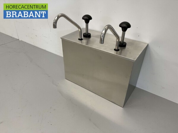 Sauce Bar en acier inoxydable Double pompe à sauce Distributeur de sauce 2 x 4 litres Horeca – Image 2