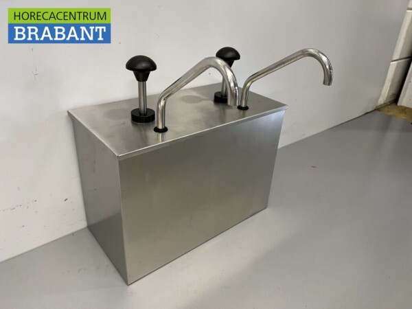 Sauce Bar en acier inoxydable Double pompe à sauce Distributeur de sauce 2 x 4 litres Horeca – Image 3