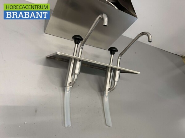 Sauce Bar en acier inoxydable Double pompe à sauce Distributeur de sauce 2 x 4 litres Horeca – Image 4