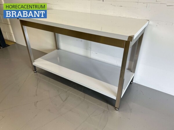 Table de travail en acier inoxydable Basic-line 140 x 60 x 85 cm Restauration – Image 2