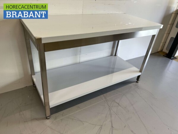 Table de travail en acier inoxydable Basic-line 140 x 60 x 85 cm Restauration – Image 3