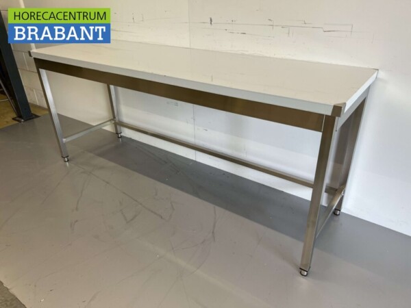 Table de travail en acier inoxydable Basic-line 200 x 60 x 85 cm Restauration – Image 2