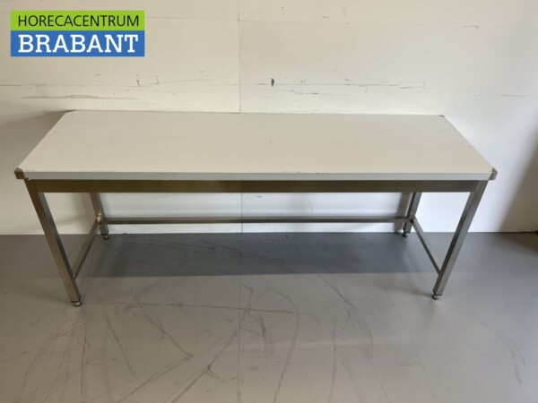 Table de travail en acier inoxydable Basic-line 200 x 60 x 85 cm Restauration – Image 4
