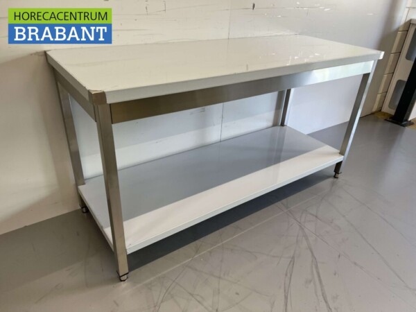 Table de travail en acier inoxydable Basic-line 160 x 60 x 85 cm Horeca – Image 3