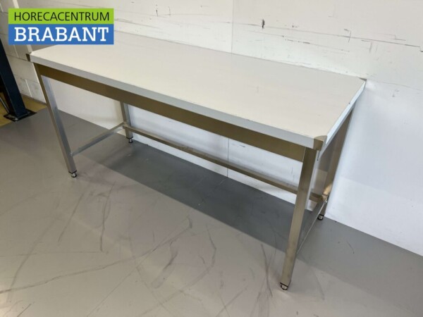 Table de travail en acier inoxydable Table en acier inoxydable Basic-line 160 x 60 x 85 cm Restauration – Image 2