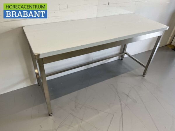 Table de travail en acier inoxydable Table en acier inoxydable Basic-line 160 x 60 x 85 cm Restauration – Image 3