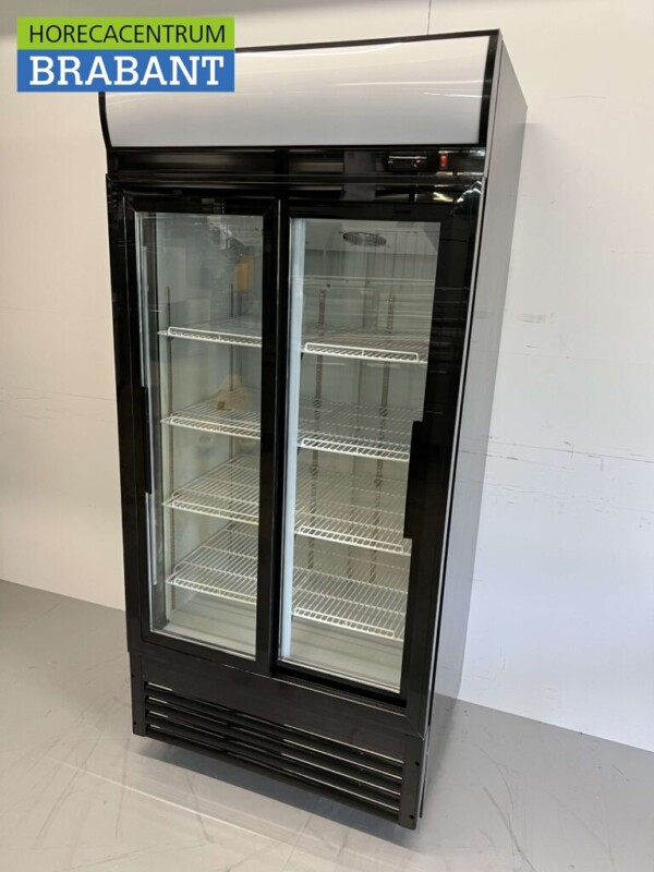 Réfrigérateur à double porte en verre Refroidisseur de boissons Portes coulissantes 630 litres 230V Horeca – Image 2