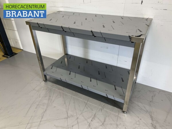 Table de travail en acier inoxydable Premium-line 120 x 60 x 85 cm Restauration – Image 2