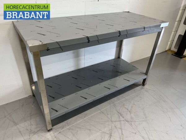 Table de travail en acier inoxydable Premium-line 140 x 60 x 85 cm Restauration – Image 3