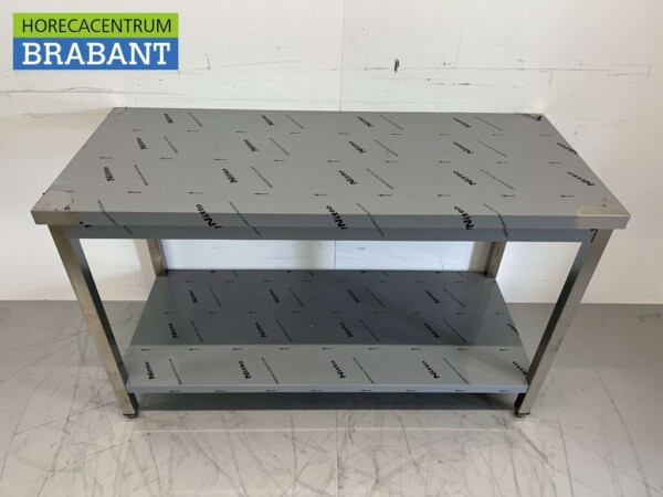 Table de travail en acier inoxydable Premium-line 140 x 60 x 85 cm Restauration – Image 4