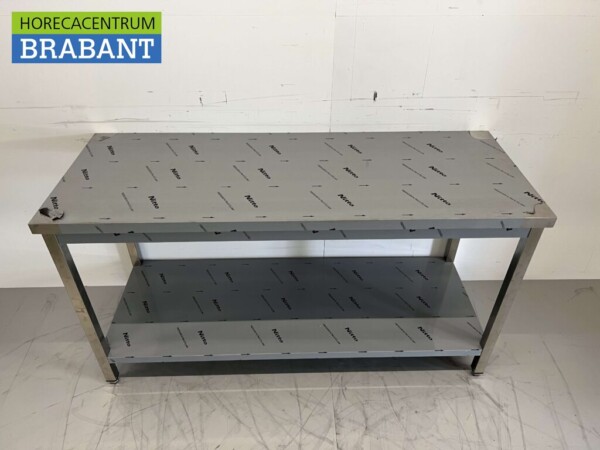 Table de travail en acier inoxydable Premium-line 160 x 60 x 85 cm Restauration – Image 4