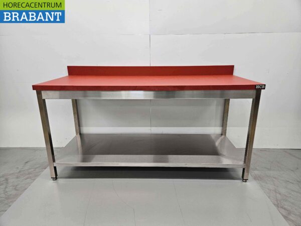 Acier inoxydable Polyéthylène PE Table de découpe Table de travail Premium-line 180 cm Restauration Boucherie