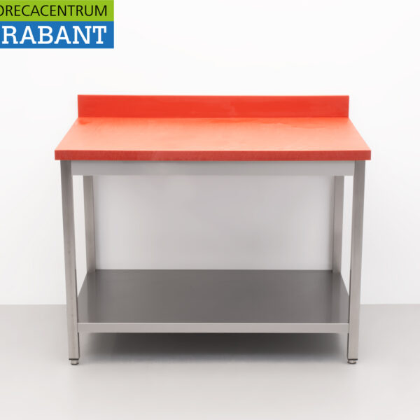 Acier inoxydable Polyéthylène PE Table de découpe Table de travail Premium-line 120 cm Restauration Boucherie