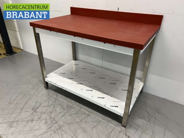 Acier inoxydable Polyéthylène PE Table de découpe Table de travail Premium-line 120 cm Restauration Boucherie – Image 2
