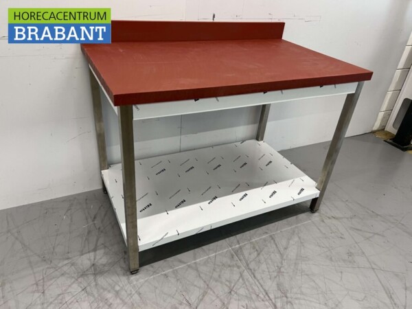 Acier inoxydable Polyéthylène PE Table de découpe Table de travail Premium-line 120 cm Restauration Boucherie – Image 3