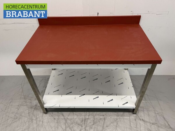 Acier inoxydable Polyéthylène PE Table de découpe Table de travail Premium-line 120 cm Restauration Boucherie – Image 4