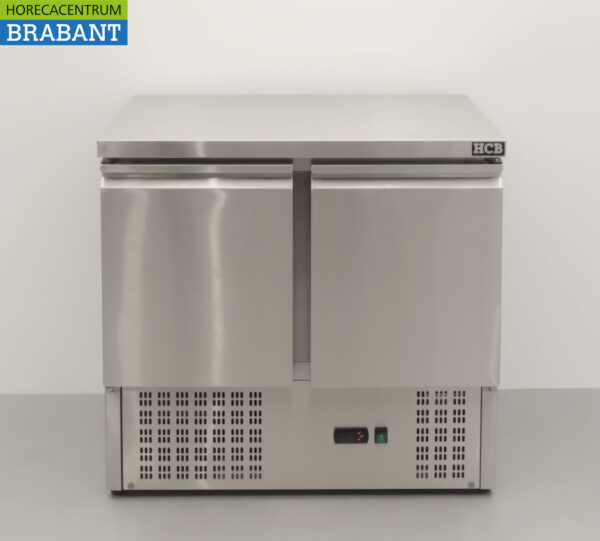 Acier inoxydable HCB Établi réfrigéré 2 portes 90 cm 230V Horeca