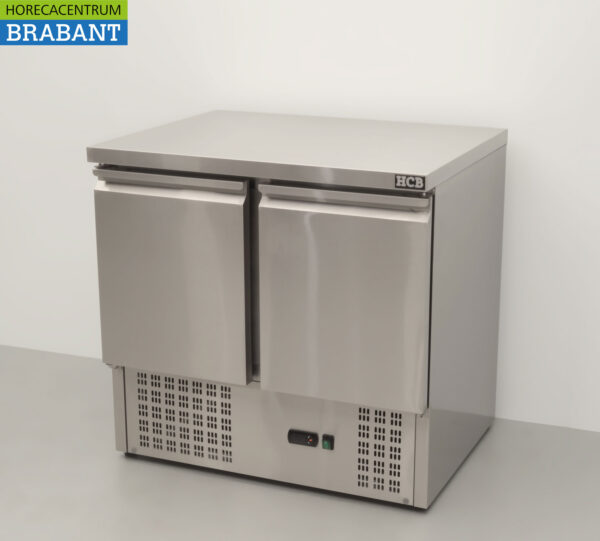 Acier inoxydable HCB Établi réfrigéré 2 portes 90 cm 230V Horeca – Image 2