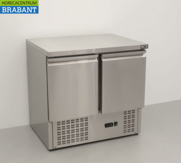 Acier inoxydable HCB Établi réfrigéré 2 portes 90 cm 230V Horeca – Image 3