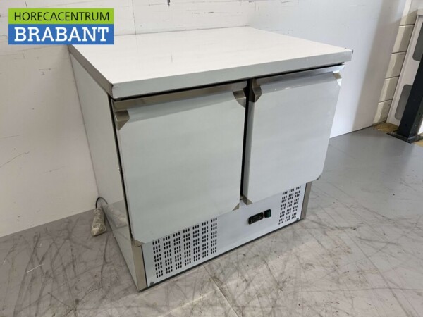 Établi réfrigéré en acier inoxydable 2 portes 90 cm 230V Horeca – Image 3