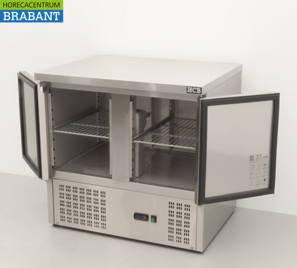 Acier inoxydable HCB Établi réfrigéré 2 portes 90 cm 230V Horeca – Image 4