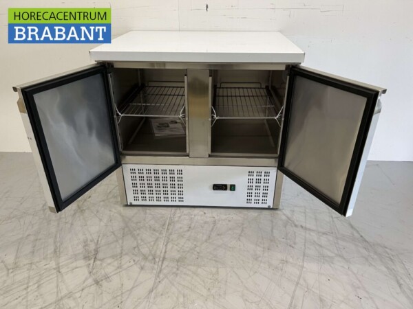 Établi réfrigéré en acier inoxydable 2 portes 90 cm 230V Horeca – Image 4