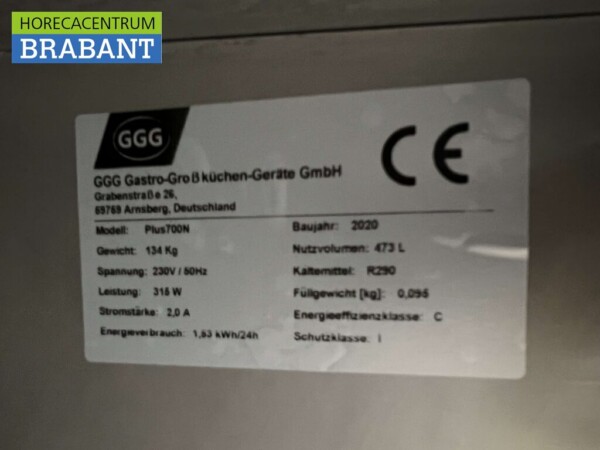Réfrigérateur en acier inoxydable GGG Plus700N Réfrigérateur 589 litres 230V Horeca – Image 5