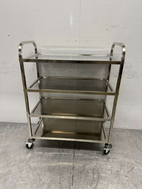 Chariot de service en acier inoxydable 4 étages 95 cm Horeca