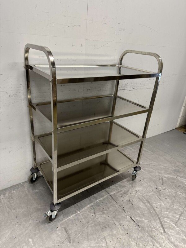 Chariot de service en acier inoxydable 4 étages 95 cm Horeca – Image 2