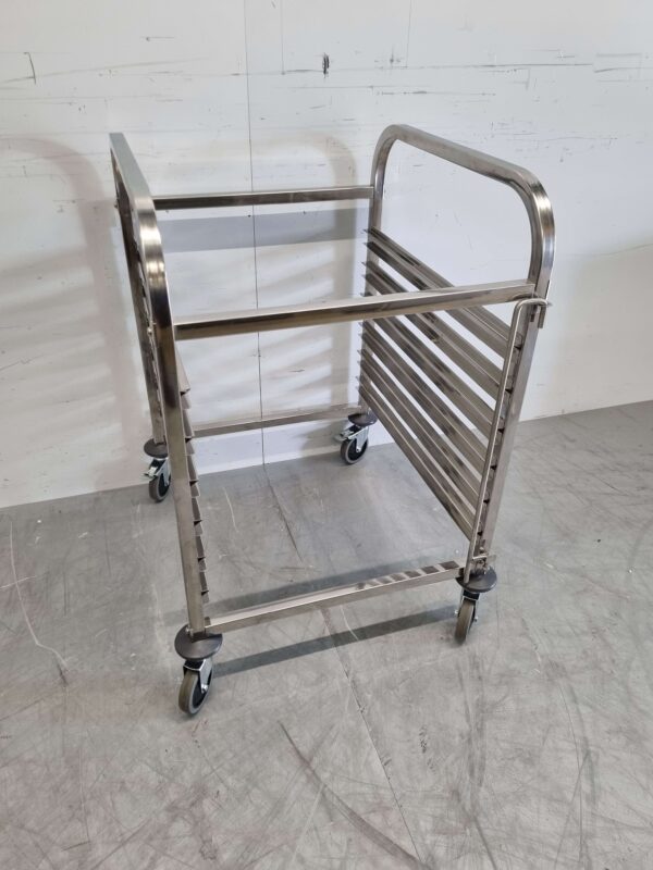 Chariot en acier inoxydable 6 x 2/1 GN gastronorm 95 cm Horeca – Image 3