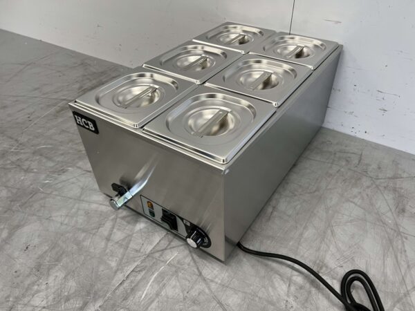Bain marie en acier inoxydable 6 x 1/6 GN 230V Horeca – Image 2