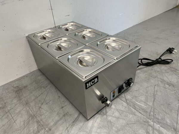 Bain marie en acier inoxydable 6 x 1/6 GN 230V Horeca – Image 3
