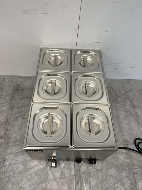 Bain marie en acier inoxydable 6 x 1/6 GN 230V Horeca – Image 4