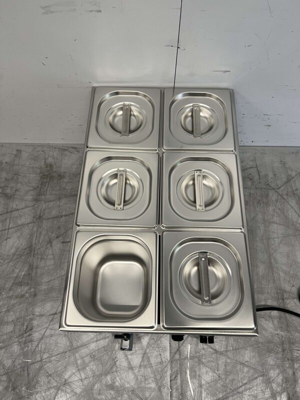Bain marie en acier inoxydable 6 x 1/6 GN 230V Horeca – Image 5