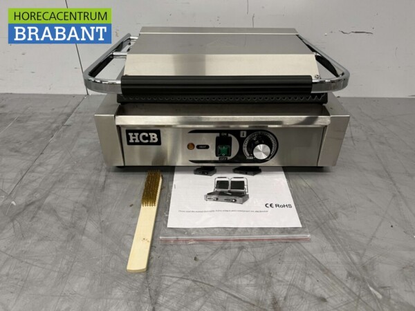 Acier inoxydable Grille de contact Paninigrill Grille nervurée 230V Horeca – Image 5