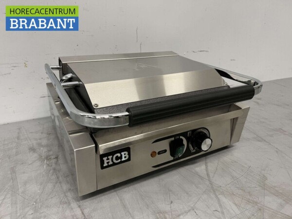 Acier inoxydable Grille de contact Paninigrill Grille nervurée 230V Horeca – Image 3