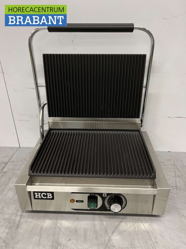 Acier inoxydable Grille de contact Paninigrill Grille nervurée 230V Horeca – Image 4