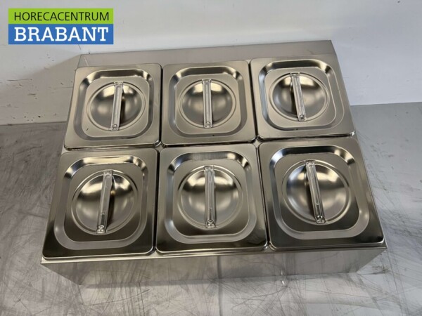 Support de plateau GN en acier inoxydable 6 x 1/6 gastronorme GN 50 cm Horeca – Image 4