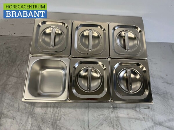 Support de plateau GN en acier inoxydable 6 x 1/6 gastronorme GN 50 cm Horeca – Image 5