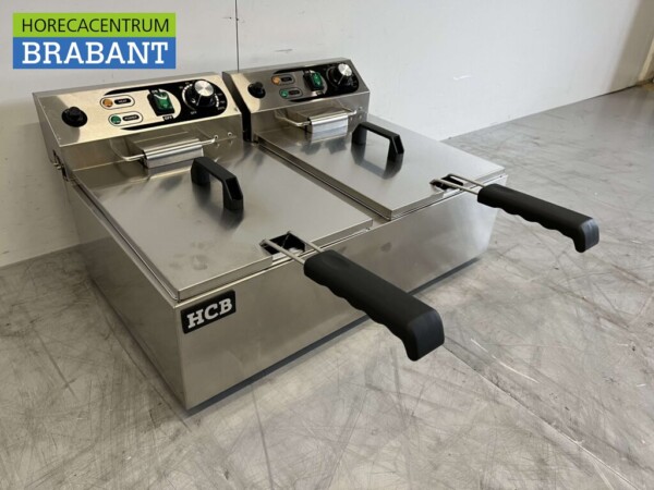 Friteuse double en acier inoxydable Friteuse 2 x 10 litres 2 x 230V Horeca – Image 3