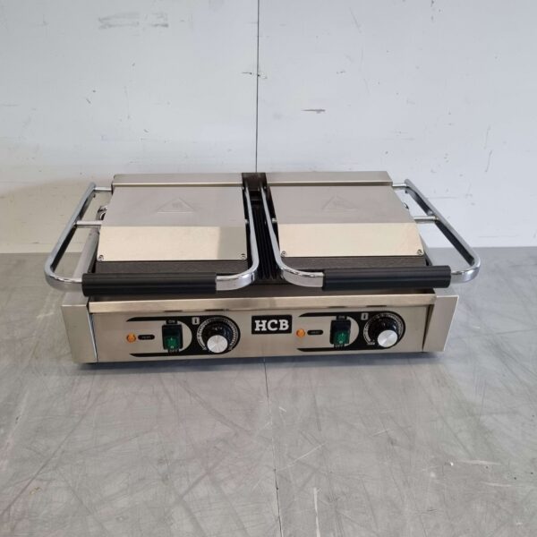 HCB Acier inoxydable Gril à double contact Gril à panini Ribbed/Ribbed 230V Horeca