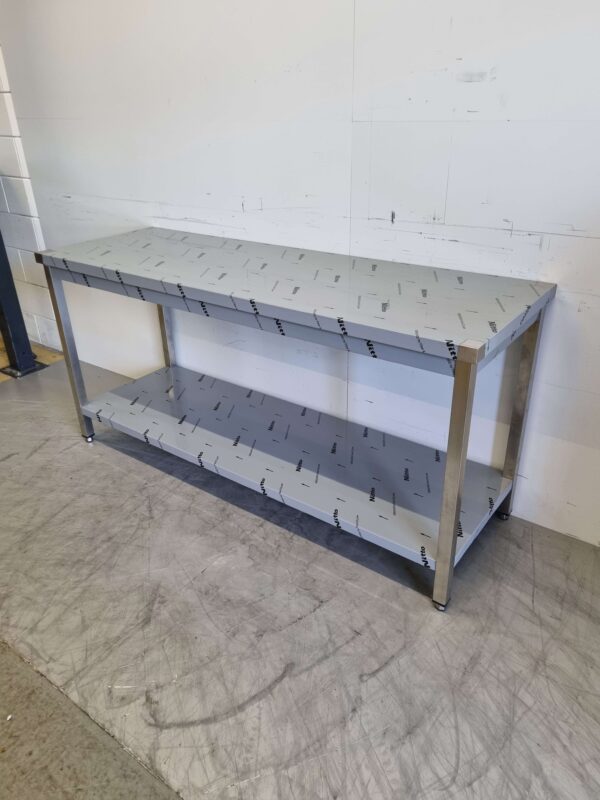 Table de travail en acier inoxydable Premium-line 180 x 60 x 85 cm Restauration – Image 2