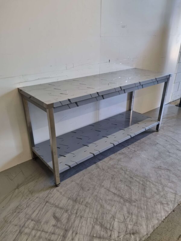 Table de travail en acier inoxydable Premium-line 180 x 60 x 85 cm Restauration – Image 3